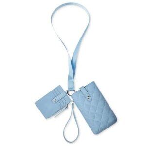 INC International Concepts Women's Blue Ashlii Lanyard Bag Phone Wristlet